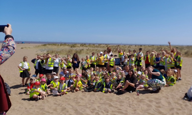 Chapel children on the beach having fun